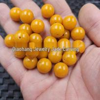 Beeswax Yellow Round Jade Beads: Chicken Fat Yellow Quartzite Bracelet & Necklace Jewelry Accessories 10mm yellow