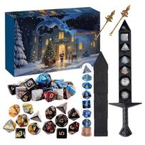 Christmas Advent Calendar 2025 Mystery Dnds Dice Set Vacation Advent Calendar 24 Days Surprise Dd Gifts Role Playing Table Game L gray