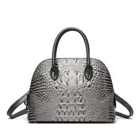 Women's Large Top-Handle Bag Vintage Crocodile Designer Shoulder Bag Quality Leather Crossbody Bag Messenger Commuter Sac A Main 26cm 9cm 20cm tamsiai raudona spalva