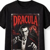 Dracula Vampire Gothic Monster Vintage Horror VHS Unisex TShirt L black
