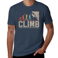 Climb Evolution Climbing Funny Rock Climber Bouldering T-Shirt Stretch Fabric Comfort T-Shirt 2XL brown