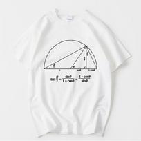 Science Math Trigonometric Euler Theorem Printed Polyester T Shirt Student Casual Straight A Summer Short Sleeve Daily Tops M black