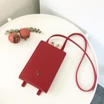 Genuine Leather Vertical Phone Pouch Mini Crossbody Bag Women Men With Zip Card Slot Brown gray