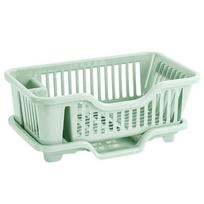 Upgrades Thickened Plastic Bowls Drying Rack for Campers with Removable Water Collector & Not Slip Feet for Plates Bowls mėlyna