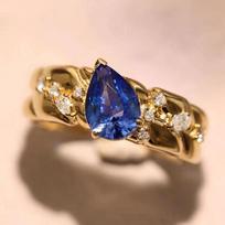 Palace feng shui drop imitation sapphire jewelry, elegant old money style jewelry, lady style ring no. 10 blue