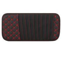 Car CD DVD Holder Bag Disc PU Leather Organizer Case for Card/Bill Sun Visor Sunshade Storage Bag Sleeve Wallet Clips Car black and white black