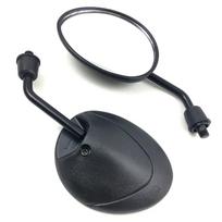 Universal Motorcycle Mirror Scooter E-Bike Rearview Mirrors Back Side Convex Mirror 10mm Carbon B black