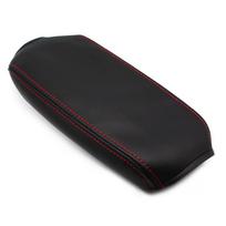 Soft Microfiber Leather Armrest Cover For Hyundai IX25 2015 2016 2017 2018 Car Center Control Armrest Box Cover Black-red line black