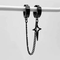 Madingi minimalistiniai auskarai-studs paaugliams, ausies klipsai be pradurtų ausų, moterims, vyrams, netikri auskarai su žvaigždės pakabuku, papuošalai 2 pcs gray