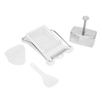Musubi Press Sushi Rice Molding Egg Cutter Set Onigiri Molding Set Kitchen Supplies L white