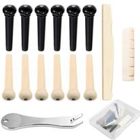 12 Acoustic Guitar Bridge Pins, Fixed Tuning, Durable Tailpiece Performance, School String Nail Instrument Set, Music Instrument beige