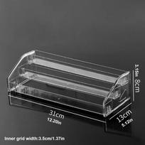 1pc acrylic tiered multi-layer card display stand for trading greeting card shop display shelf sports card business card holder gray