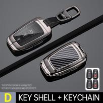 Tpu+Zinc Alloy Car Key Cover Toyota Prius Camry Corolla Chr C-Hr Rav4 Land Cruiser Prado Key Chain Key Cover Car Accessories black
