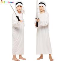 Majestic Arabian Chief Costume For Boys Stunning Polyester Fabric For Dress-up Events C,M white