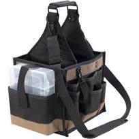 Heavy Duty Tool Tote Bag With Anti-Tip Design Multi-Pocket Organization Large Tools Accessories 40.6 cm Length x 20.3 cm Width x 40.6 cm Height black