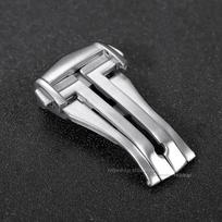 Stainless Steel Watch Buckle for Omega Deployment Clasp Butterfly Button for Leather Rubber Watch Band 18mm 20mm Metal Clasps white