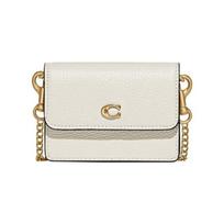 COACH Grain Leather Shoulder Bag, Crossbody Bag, Coin Purse, Card Holder Women's White C6718-B4HA One Size 1 white
