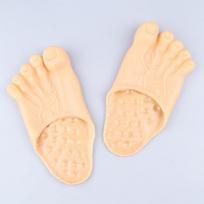 Juokingos šlepetės vyrams, moterims, unisex, su gyvūnų pirštais, beprotiškos penkių pirštų kojų šlepetės, vyriškos paplūdimio šlepetės, Helovino Cosplay rekvizitas OneSize beige