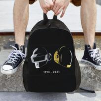 Daft Punk Electronic Music Band Tribute Helmet Art Backpack Daypack Boys Girls BookBag School Bag Shoulder Bags for Men Women One Size white