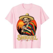 Smiguel Meksikietiškas Sombrero Derinys su Meksikietiška Kultūra Unisex Medvilniniai Marškinėliai Trumpomis Rankovėmis Viršutiniai Drabužiai P Yk tee S black