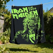 1 vnt. Iron Maiden lauko flanelės pledas, dovana berniukams, mergaitėms, suaugusiems, šeimai, draugams 80x120cm green