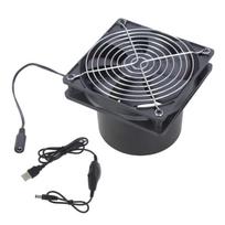 12cm 5V Exhaust Fan Quiet Duct Extractor Fan Ventilation Exhaust Air Blower Ventilator Fan with Speed Controller 1 gray