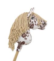 Hobby Horse Premium Small Stick Horse - White-Brown Tarantula with Beige Mane A4