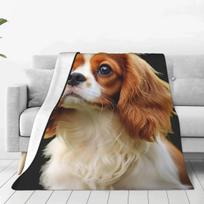 Kavalieriaus karaliaus Karolio spanielio flanelinis pledas Kokybiškas Super šiltas gyvūno augintinio mesti pledas Žiemos kėdės sofos lovos lovatiesė 75x90cm brown