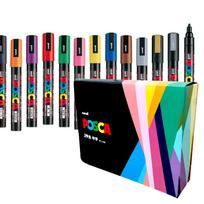 Mitsubishi Pencil uni POSCA Made in Medium Set of 29 Colors Water-Based Pens, Water-Based Markers, Japan, Tip, PC-5M, black