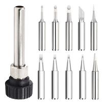 11 Pcs Soldering Iron Tips with Welding Sleeve 900M Lead-Free Replaceable Soldering Tip Welding Tips Head Soldering Iron Head