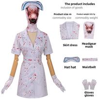 Silent Hill slaugytojos kostiumas su beetiketės dizainu Helovino Cosplay gerbėjams ir teminiams renginiams M gray
