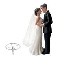 Plastic Bride Groom Cake Toppers With Realistic Tuxedo Veil Detail Wedding Cake Decoration For Formal Event Setting juoda