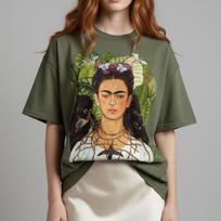 Unisex Comfort Colors® Frida Kahlo - Self-Portrait with Thorn Necklace and Hummingbird t-Shirt and kids tshirt, Art History Shirt and kids tshirt 150 black
