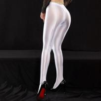 M L Xl Plus Size Back Seam Leg Slim Pantyhose Satin Glossy Pencil Pants Women Fitness Yoga Leggings Oil Shiny Party Club Tights M gray
