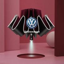 Automatinis skėtis su atspindinčia juosta, atvirkščiai atsidarantis LED šviesos skėtis Volkswagen VW Golf Polo Tiguan Passat Touareg Magotan T juoda