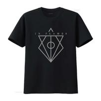 In Flames Official Logo Men's T Shirt Rock Band Design for Music Lovers vintage Washed Versatil XL black