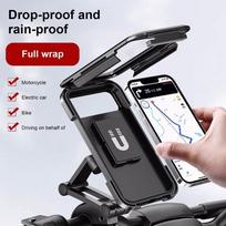 Vandeniui atsparus motociklo dviračio mobiliojo telefono laikiklis Universalus dviračio GPS 360° pasukamas reguliuojamas motociklo mobilusis telefonas black