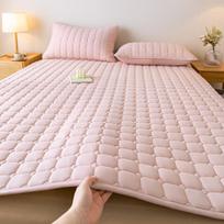 1pc Quilted Thick Mattresses Toppers Waterproof Mattress Pad Cover All-Season Elastic Corner Straps Fits Up To 30cm Bed 90x200cm 1pcs beige