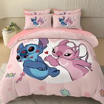 Stitch antklodės užvalkalas pagalvės užvalkalas Lovos skalbiniai Miegamojo dekoracija Vaikams Dovana suaugusiems Viengulė Dvigulė lova Didelis antklodės užvalkalas 200x200cm white