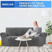 Maxijin storas aksominis sofos užvalkalas, 3 vietų, labai tamprus, neslystantis sofos užvalkalas šunims, katėms, draugiškas gyvūnams, 1 dalies elastingas baldų apsaugos užvalkalas, pliušinis sofos užvalkalas