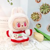 fit designed for Labubu dolls first plus second generation Xmas clothing sweater sets great for daily use perfect for gifting beige