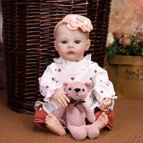 18 Inch Realistic Reborn baby Doll Full Silicone Vinyl Newborn Babies Girls Doll With Visible Veins Collectible Diy Toy 18 inch white
