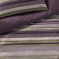 Joop! Micro Lines apverčiamas patalynės komplektas Mako Satin Aubergine, dydis 135 x 200 cm (40 x 80 cm)