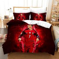 Rcxnm Futbolo žvaigždės patalynės komplektas vaikams, 135 x 200 cm antklodės užvalkalas, 80 x 80 cm pagalvės užvalkalas