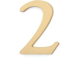 Zayookey žalvarinis metalinis namo numeris 4,5 cm lipnus pašto dėžutės numeris modernūs durų numeriai lentelė gatvės namų adreso numeriai metalinis žalvarinis namo numeris (1,77 colio durų numeris 2)
