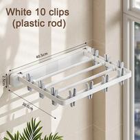 Folding Drying Rack Wall Mounted Drying Clip Windproof Sock Folding Clothes Dryer Racks Hanger Household Clothes Clotheslines white