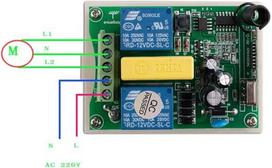 Ac 220vac rf 2 kanalų belaidis nuotolinio valdymo pultas 1 x imtuvas + 3 x siųstuvas žarnos variklis garažo durų projekcinis ekranas gervė 3 mygtukų variklio valdymas pirmyn ir atgal