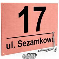 Namo numeris, adresinė lentelė su namo numeriu 32x21 cm vario spalvos + kaiščiai
