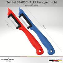 Schwertkrone Solingen Germany bulvių skustukas, 2 vnt. rinkinys – dešiniarankiams ir kairiarankiams – asorti spalvos – atsitiktinė spalva