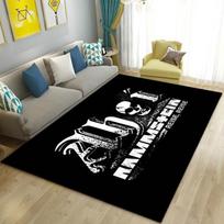 Rammstein Band Logo Tri Color Splash Print Area Rug Rock Music Floor Carpet Metal Fan Living Room Bedroom Home Decor Mat 40x60cm( 15x23in ) gray